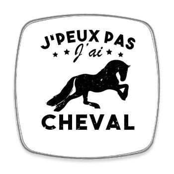 I Can't I Horse Gift Humor - Square fridge magnet - white - Front