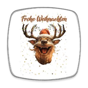 Weihnachtsmotiv Rentier - Weihnachtsoutfit lustig - Viereckiger Kühlschrankmagnet - Weiß - Vorne