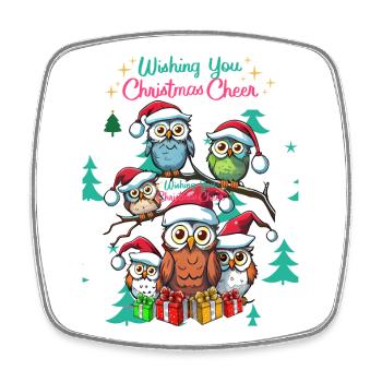 Festliche Eule Weihnachtsstimmung Design - Viereckiger Kühlschrankmagnet - Weiß - Vorne