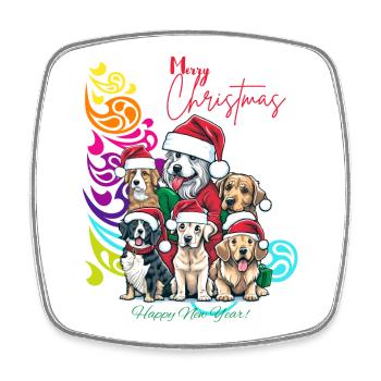 Festliches Hundekommando Weihnachtsdesign - Viereckiger Kühlschrankmagnet - Weiß - Vorne