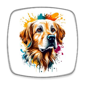 Golden Retriever Hunderasse - Golden Retriever - Viereckiger Kühlschrankmagnet - Weiß - Vorne
