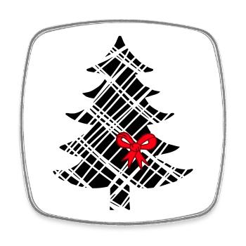 Weihnachtsbaum - Viereckiger Kühlschrankmagnet - Weiß - Vorne