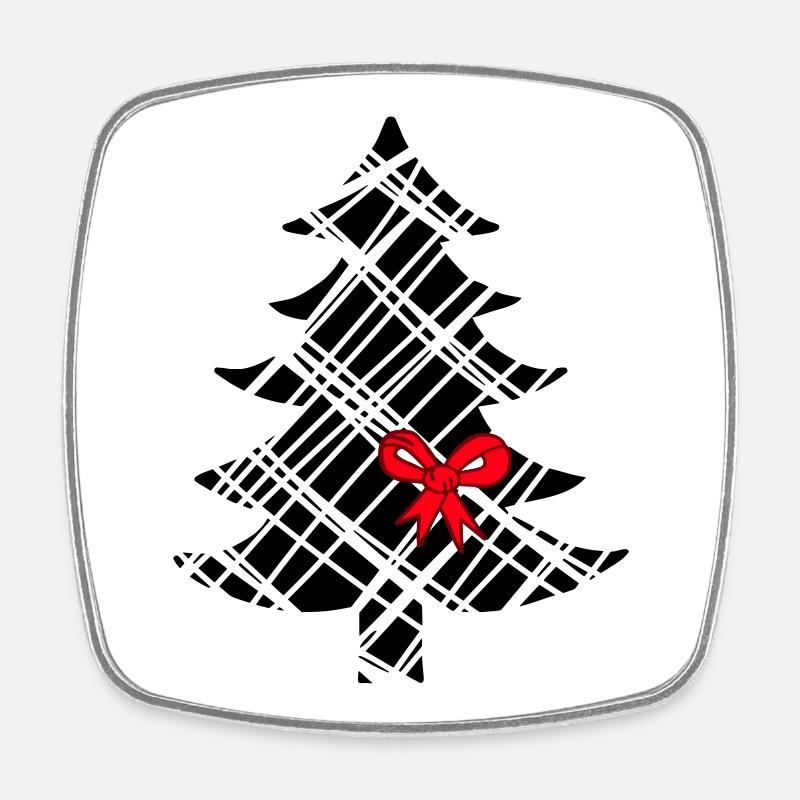 Weihnachtsbaum - Viereckiger Kühlschrankmagnet - Weiß