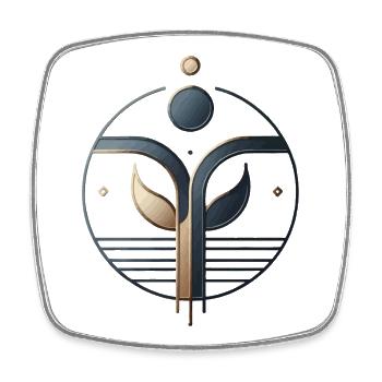 Symbol für organisches Wachstum - Viereckiger Kühlschrankmagnet - Weiß - Vorne