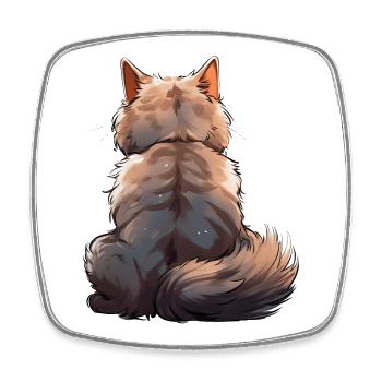 Munchkin Katze - Viereckiger Kühlschrankmagnet - Weiß - Vorne