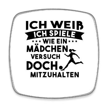 Fußball Sport Mädchen Geschenk - Viereckiger Kühlschrankmagnet - Weiß - Vorne