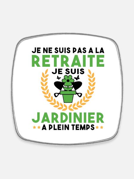 Jardinage Cadeau Hommes Jardinier Retraite Jardin - Magnet carré - blanc