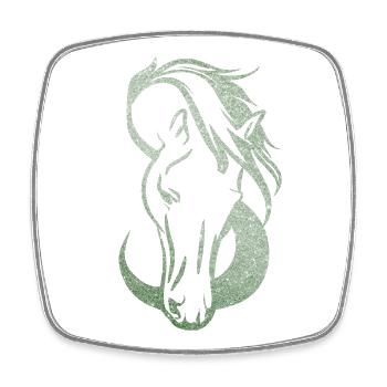 silhouette Cheval amour infini  - Magnet carré - blanc - Devant