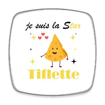 I'm the tiflette star - Square fridge magnet - white - Front