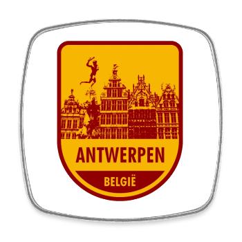 Anvers België - Magnet carré - blanc - Devant