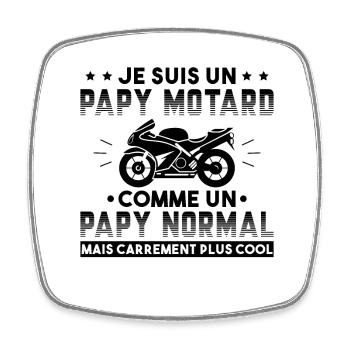 Motard Homme Papy Moto Cadeau Motorcycle Motards - Magnet carré - blanc - Devant