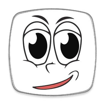 Face up - Square fridge magnet - white - Front