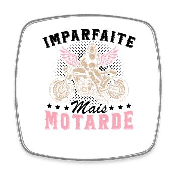 Imparfaite Mais Motarde Idée Drôle Cadeau Femme - Magnet carré - blanc - Devant