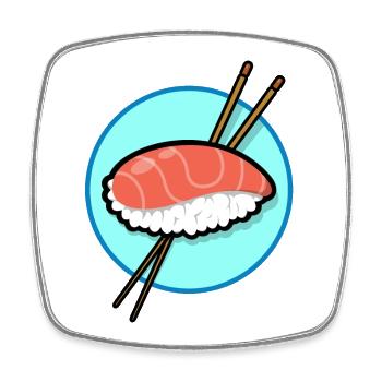 Lachs Sushi - Viereckiger Kühlschrankmagnet - Weiß - Vorne
