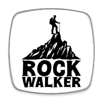 Rock Walker [Schwarz] - Viereckiger Kühlschrankmagnet - Weiß - Vorne