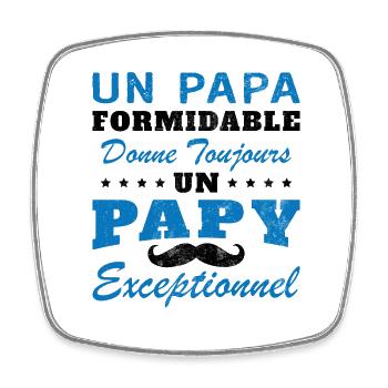 Toller Papa gibt Opa immer Außergewöhnliches - Viereckiger Kühlschrankmagnet - Weiß - Vorne