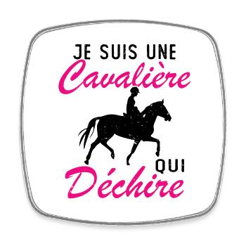 Je Suis Une Cavalière Qui Déchire Cadeau - Magnet carré - blanc - Devant