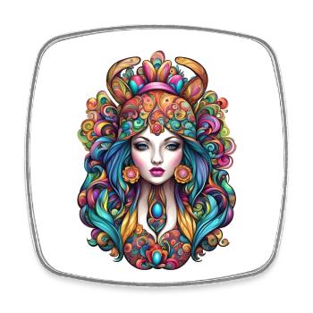 Woman Portrait 1 - Square fridge magnet - white - Front