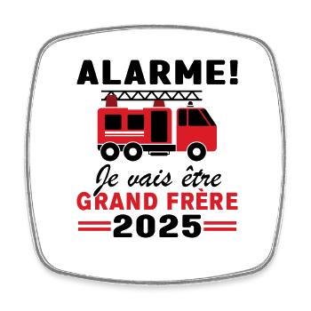 Je vais être grand frère 2025 / Futur grand frère - Magnet carré - blanc - Devant