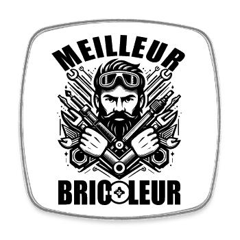 LE MEILLEUR BRICOLEUR - Magnet carré - blanc - Devant
