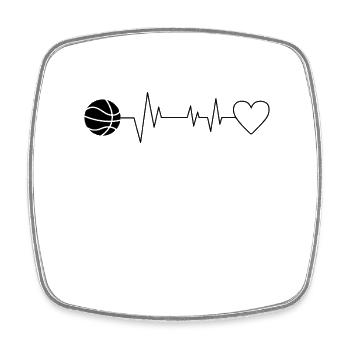 Basketball Gift Player Heart Rate - Square fridge magnet - white - Front