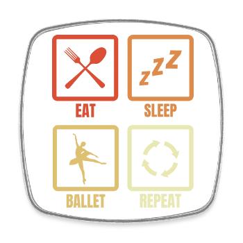 Eat Sleep Ballet Repeat - Square fridge magnet - white - Front