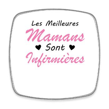 Les Meilleures Mamans Sont Infirmières - Magnet carré - blanc - Devant