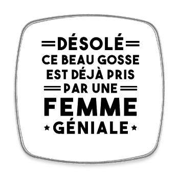Désolé Saint-Valentin Beau Gosse Fiancé - Magnet carré - blanc - Devant