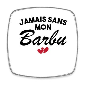 Barbu Assorti Humour Couple Cadeau St Valentin - Magnet carré - blanc - Devant
