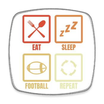 Manger Dormir Football Répéter - Magnet carré - blanc - Devant