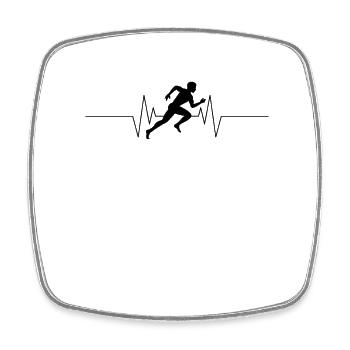 Runner Heartbeat - Square fridge magnet - white - Front
