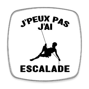 J'peux pas j'ai escalade - Magnet carré - blanc - Devant