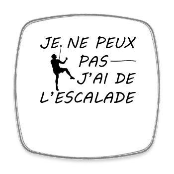 J'peux pas j'ai escalade - Magnet carré - blanc - Devant