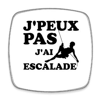 J'peux pas j'ai escalade - Magnet carré - blanc - Devant
