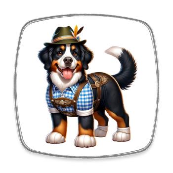 Bernese mountain dog dog Bavaria - Square fridge magnet - white - Front