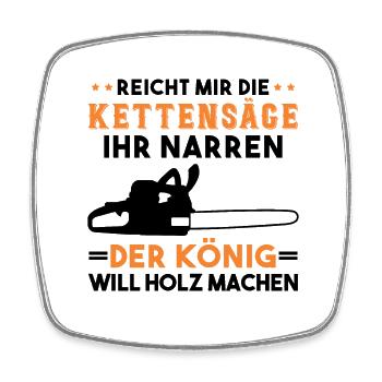 Kettensäge Holzfäller Waldarbeiter Wald Forstwirt - Viereckiger Kühlschrankmagnet - Weiß - Vorne