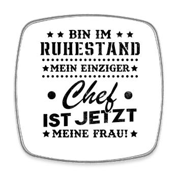 Ich bin im Ruhestand Rentner 2024 2025 2026 - Viereckiger Kühlschrankmagnet - Weiß - Vorne