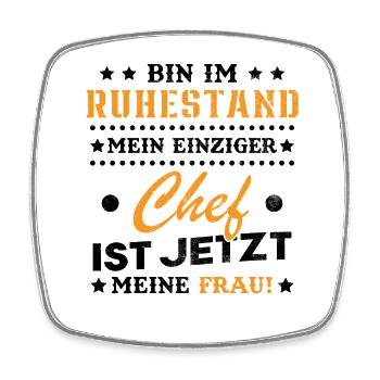 Ich bin im Ruhestand Rentner 2024 2025 2026 - Viereckiger Kühlschrankmagnet - Weiß - Vorne