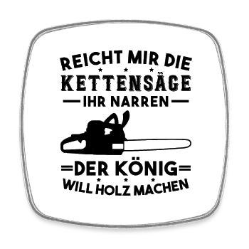 Kettensäge Holzfäller Waldarbeiter Wald Forstwirt - Viereckiger Kühlschrankmagnet - Weiß - Vorne
