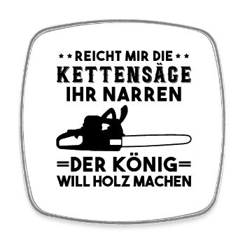 Kettensäge Holzfäller Waldarbeiter Wald Forstwirt - Viereckiger Kühlschrankmagnet - Weiß - Vorne