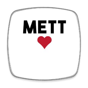 Mett Fleischher Amoureux du Mettigel et de la viande - Magnet carré - blanc - Devant