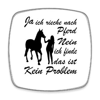 Ja Ich Rieche Nach Pferd Nein Das Ist Kein Problem - Viereckiger Kühlschrankmagnet - Weiß - Vorne