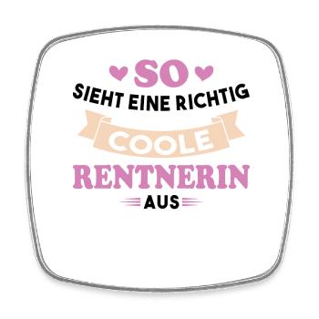 So sieht eine richtig coole Rentnerin aus - Viereckiger Kühlschrankmagnet - Weiß - Vorne