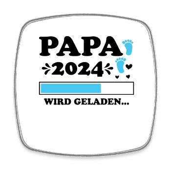 Vater 2024 Werdender Papa Loading 2024 - Viereckiger Kühlschrankmagnet - Weiß - Vorne