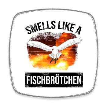 Seagull chasse poisson rouleau - mouette nord allemand moin - Magnet carré - blanc - Devant