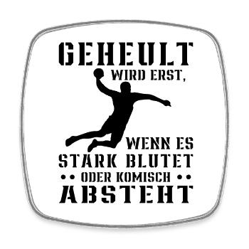 Handball Nix Für Weicheier Geschenk Für Handballer - Viereckiger Kühlschrankmagnet - Weiß - Vorne