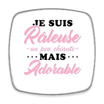 Grumpy but adorable personalized humor gift - Square fridge magnet - white - Front