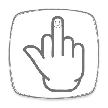 Mittelfinger - Viereckiger Kühlschrankmagnet - Weiß - Vorne