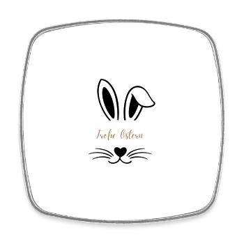 Osterhase - Viereckiger Kühlschrankmagnet - Weiß - Vorne