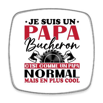 Holzfäller-Papa ist wie ein normaler Vater - Viereckiger Kühlschrankmagnet - Weiß - Vorne